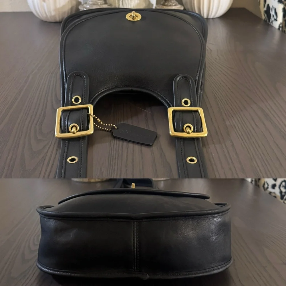 Vintage Coach Black Saddle Bag 9988 - Picture 2 of 10